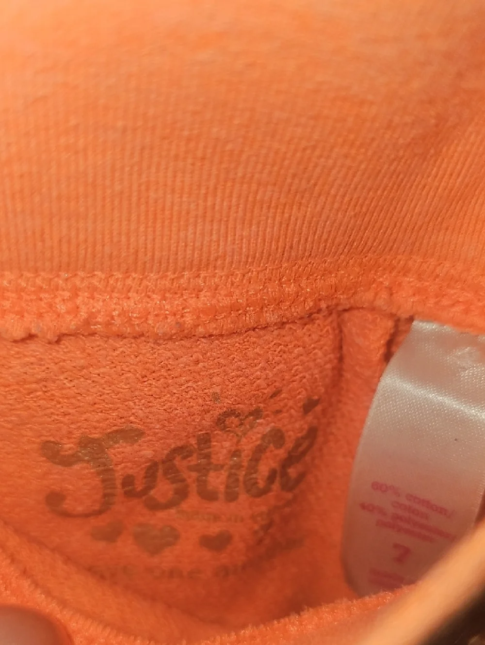 Justice Peach Soccer Graphic Lounge Shorts with Drawstring Size 7